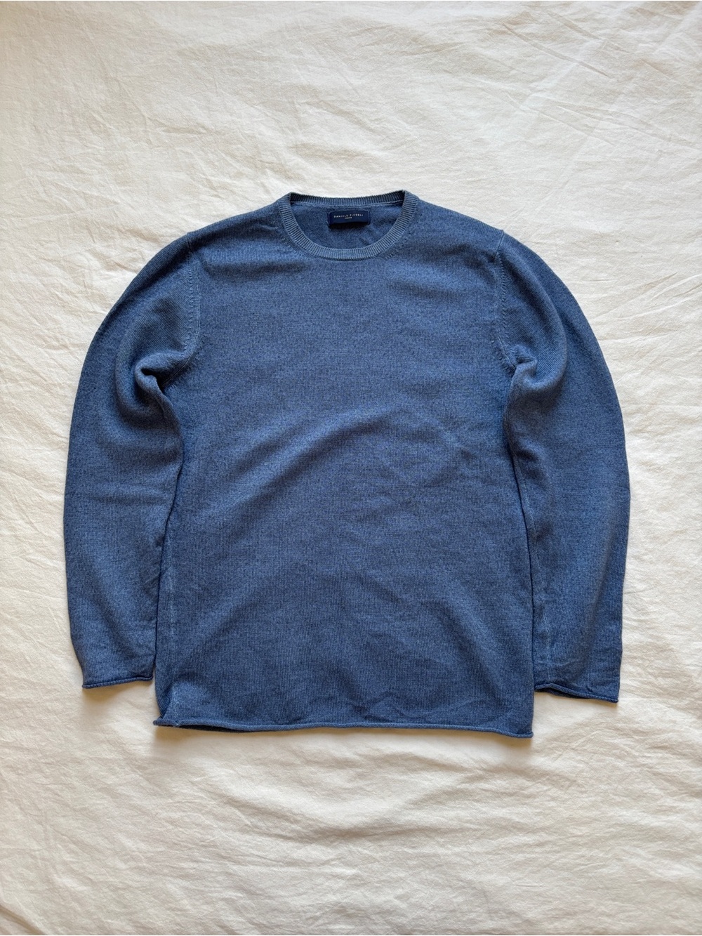 Daniele Fiesoli Ocean Blue Merino Wool Crewneck Sweater Size S